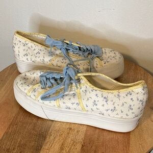superga loveshackfancy floral ribbon lace platform sneakers